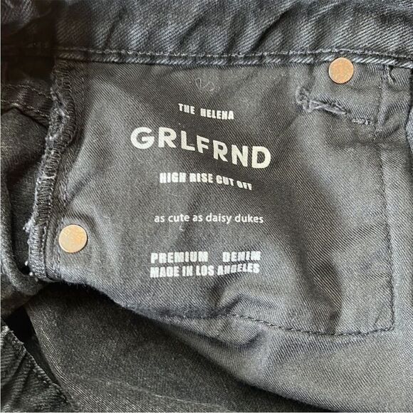 NWT GRLFRND Helena High Rise Cutoff Shorts Washed Black Raw Hem - Picture 9 of 12